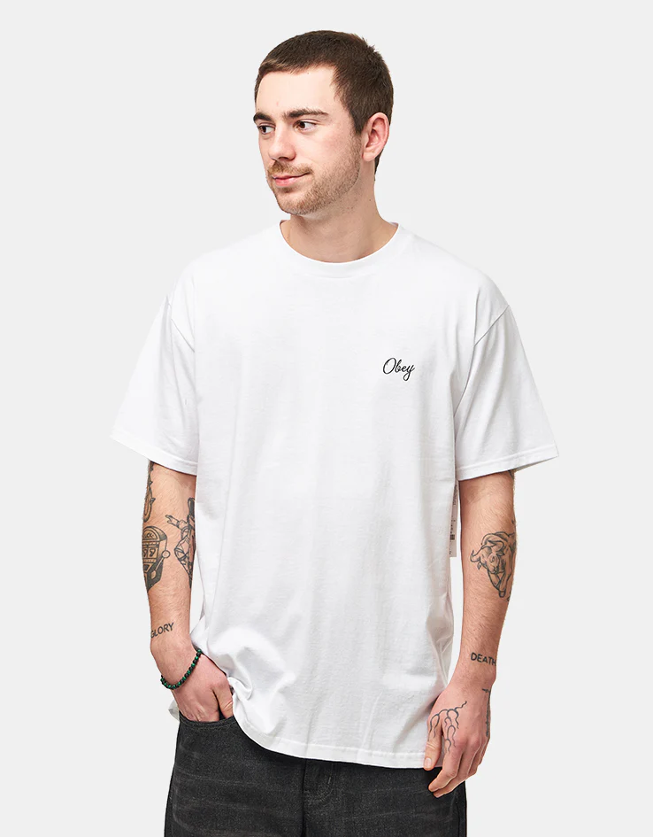 Obey Paper Rose T-Shirt - White - Image 2
