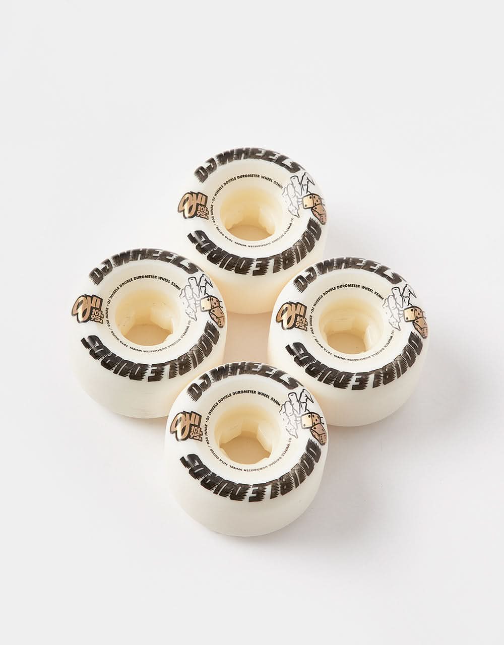 OJ Double Duro Mini Combo 101a/95a Skateboard Wheels - White/White-Black - Image 3