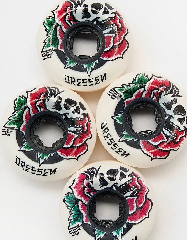 OJ Dressen Rose Skull Double Duro Chubbies 99a/95a Skateboard Wheels - 56mm - Image 2