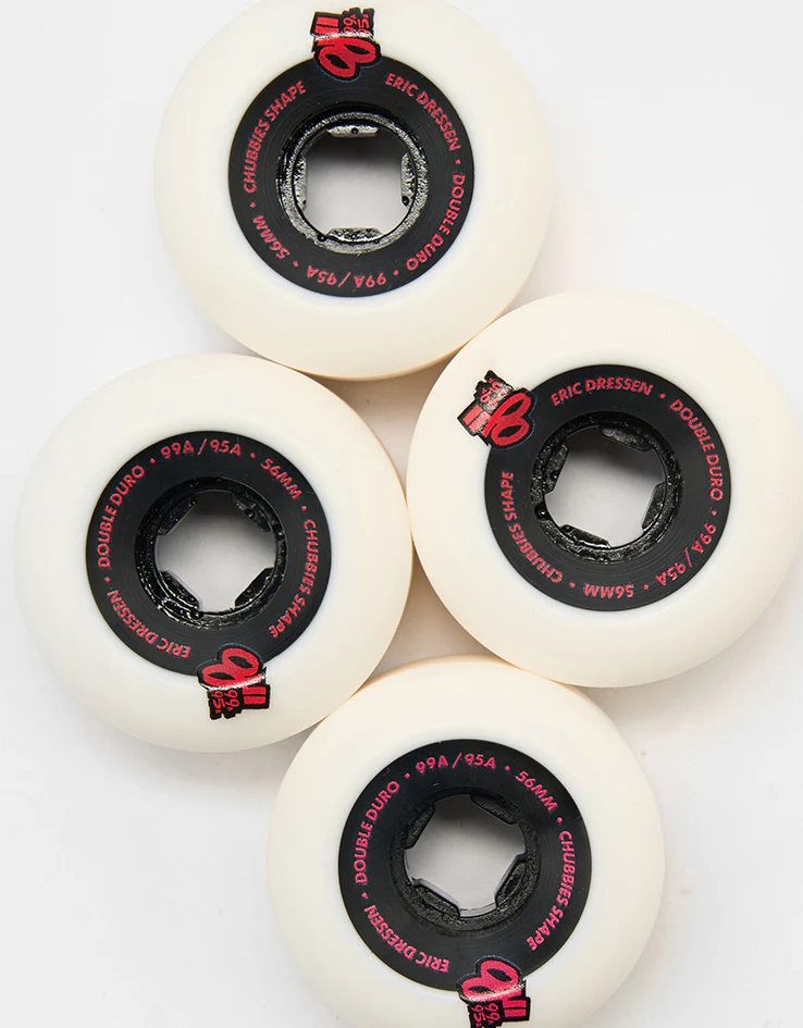 OJ Dressen Rose Skull Double Duro Chubbies 99a/95a Skateboard Wheels - 56mm - Image 3