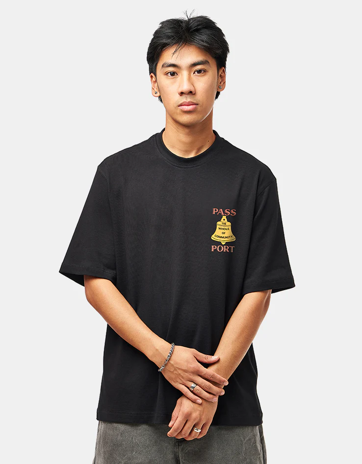 Pass Port Communal Bell T-Shirt - Black - Image 2