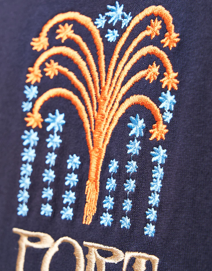 Pass Port Roman Candle T-Shirt - Navy - Image 4