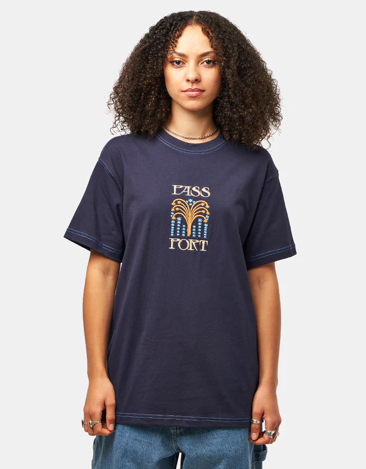 Pass Port Roman Candle T-Shirt - Navy - Image 5