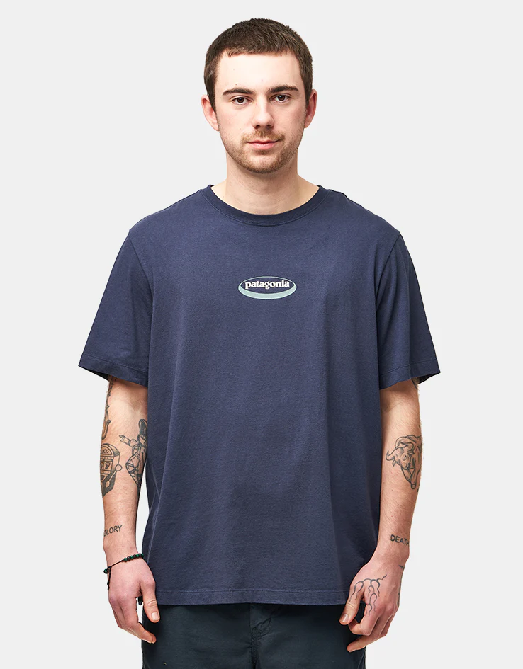 Patagonia '95 Oval Logo T-Shirt - New Navy: Kaleido - Image 2