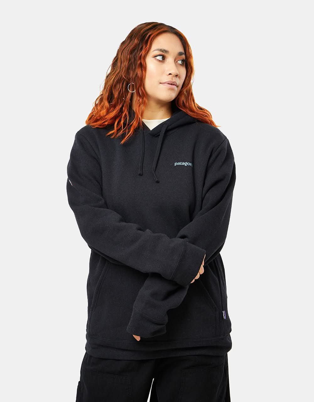 Patagonia Fitz Roy Icon Uprisal Pullover Hoodie - Ink Black - Image 6