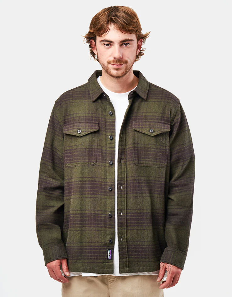 Patagonia Fjord L/S Flannel Shirt - Cascade: Basin Green - Image 3