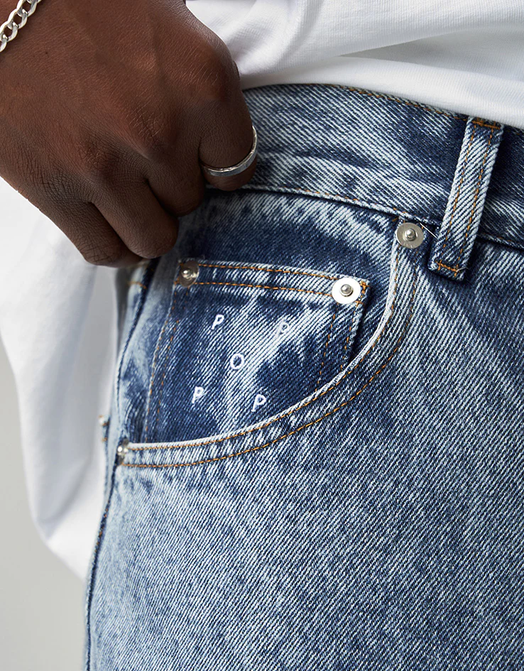 Pop Trading Company Drs Denim Pants - Stone Washed Denim - Image 4