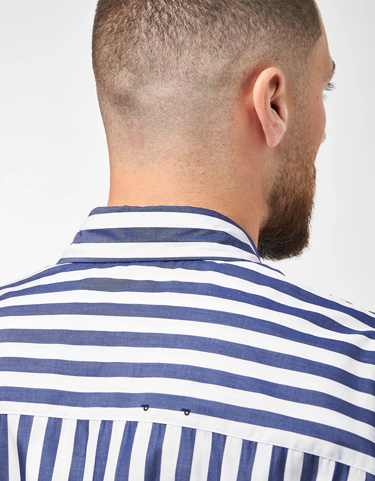 Pop Trading Company Logos Stripe Shirt - Navy/White - Image 6