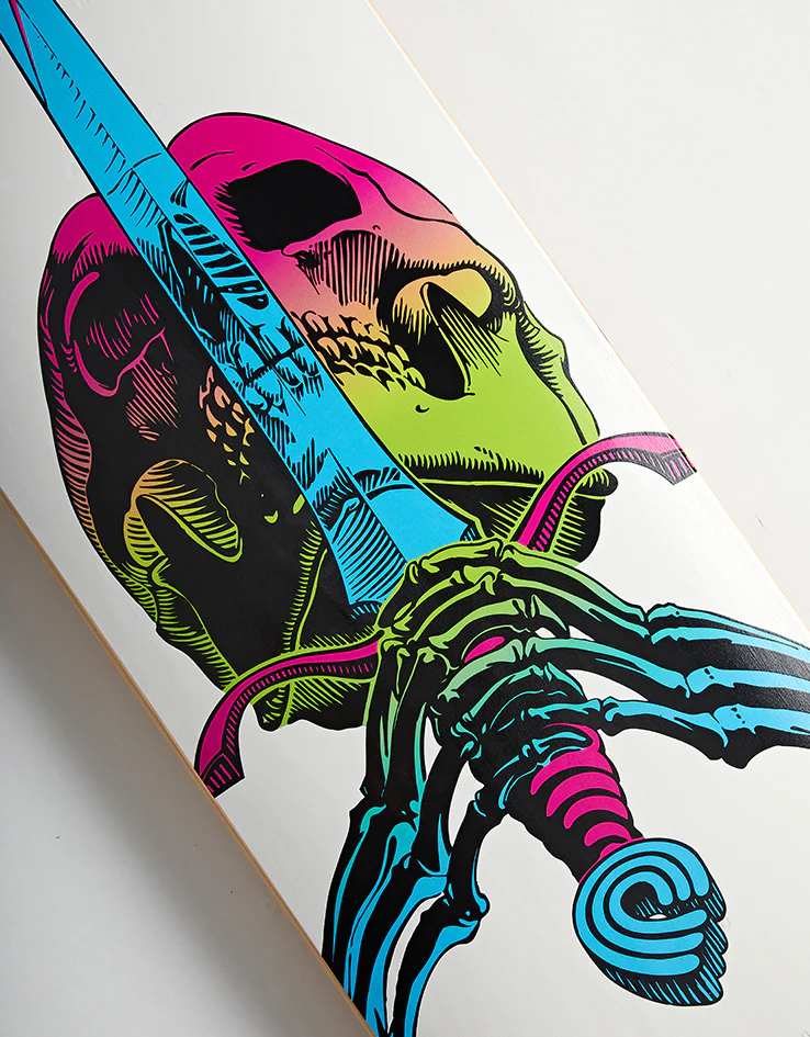 Powell Peralta Skull & Sword Lime Fade 246 Skateboard Deck - 9" - Image 3