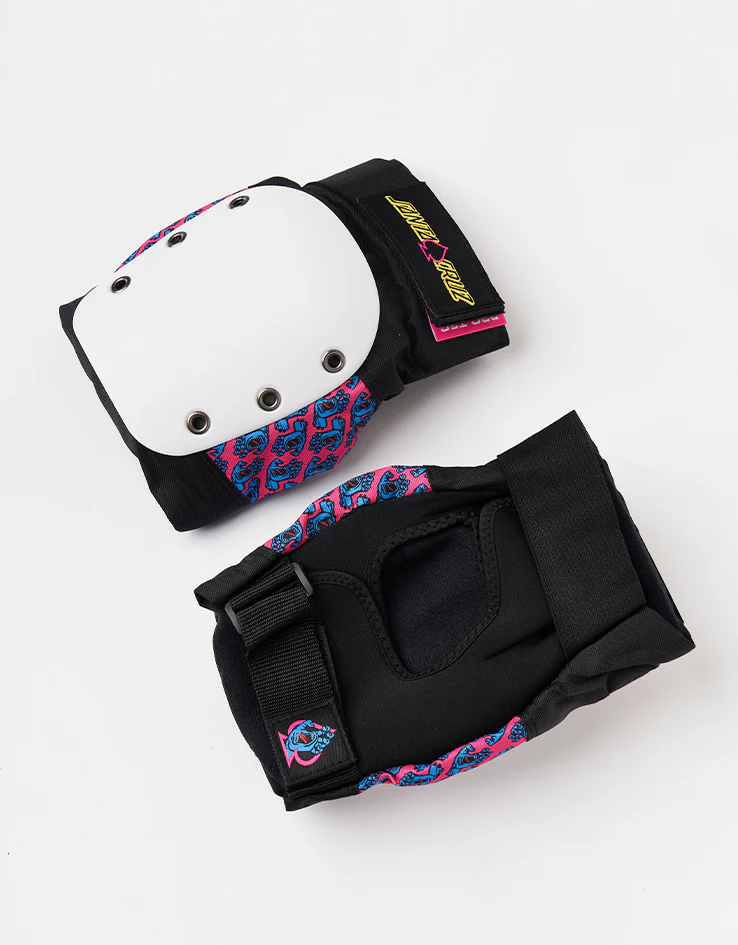 Pro-Tec x Santa Cruz Street Junior Triple Pad Set - Black/White/Pink - Image 4
