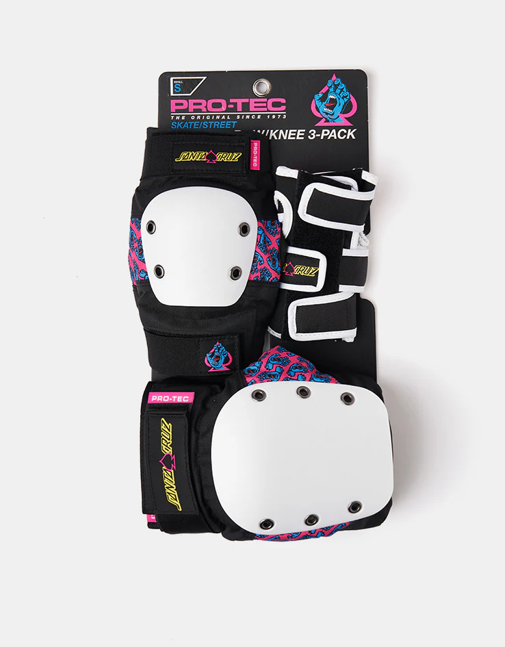 Pro-Tec x Santa Cruz Street Triple Pad Set - Black/White/Pink - Image 5