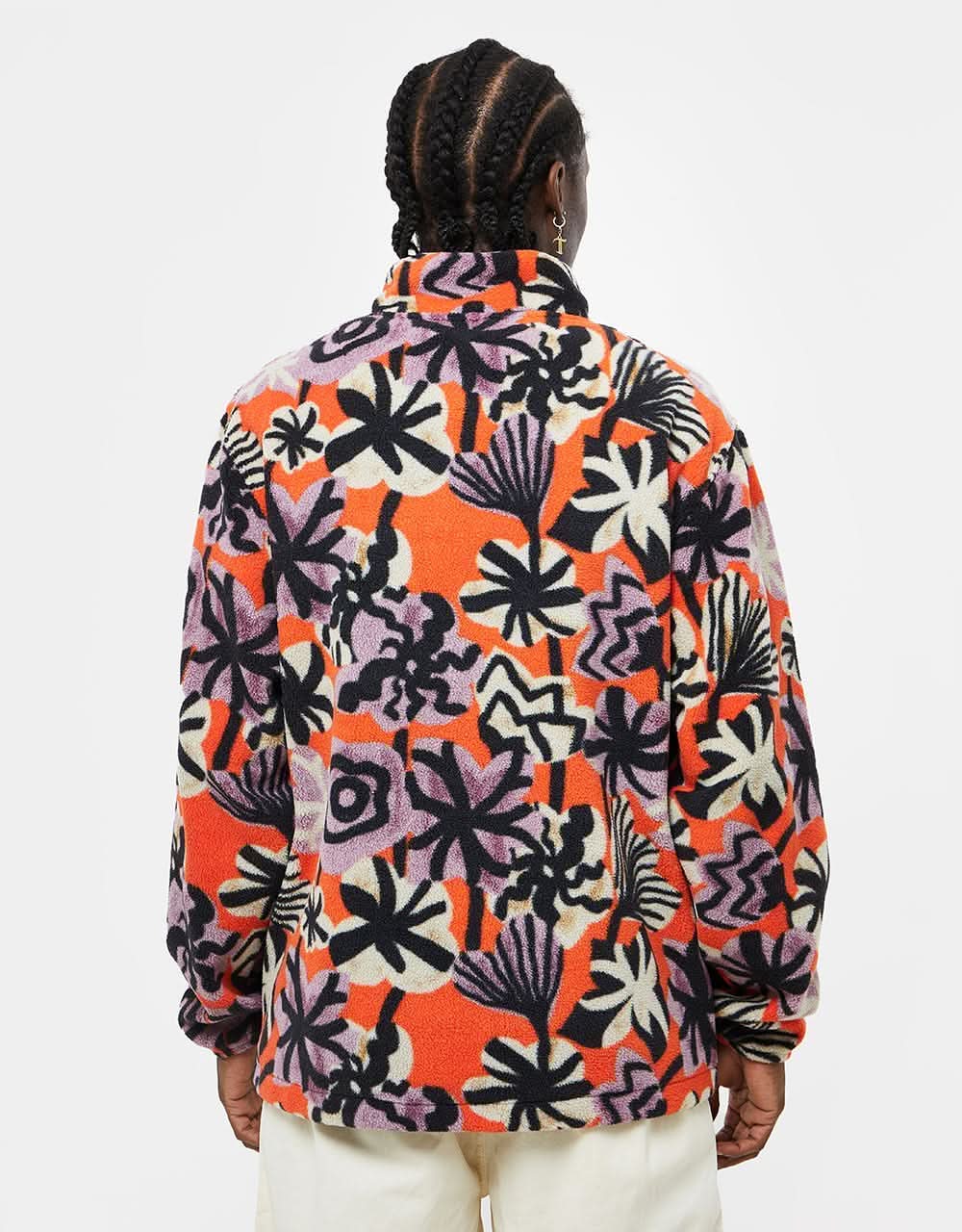 Route One 1/4 Zip Nevada Fleece - Black/Orange - Image 3
