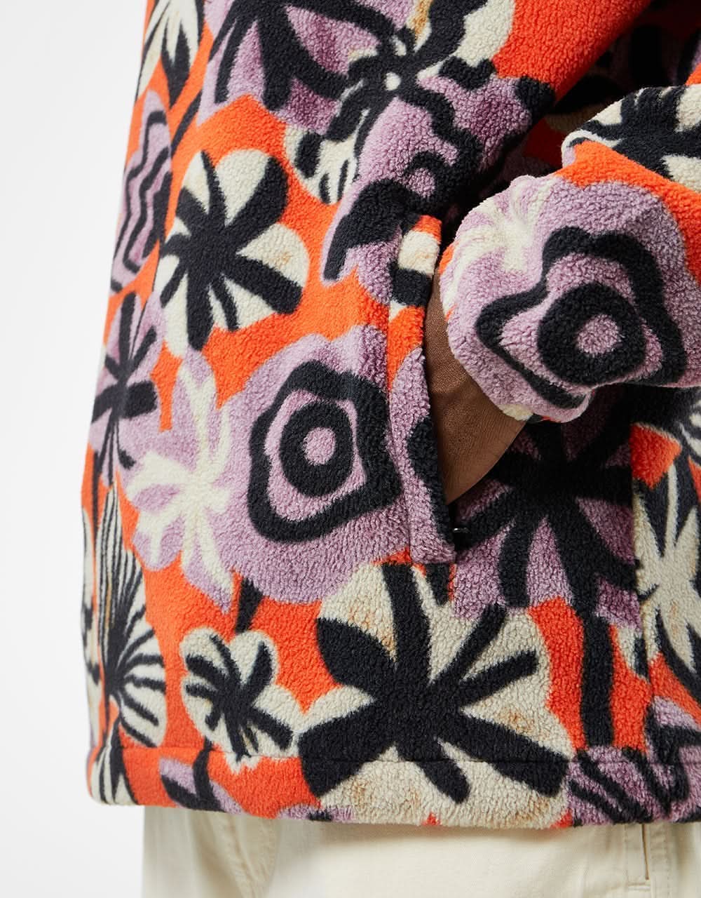 Route One 1/4 Zip Nevada Fleece - Black/Orange - Image 6
