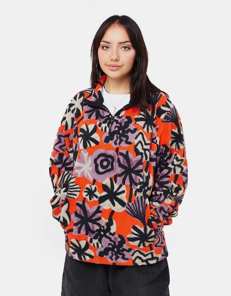 Route One 1/4 Zip Nevada Fleece - Black/Orange - Image 8