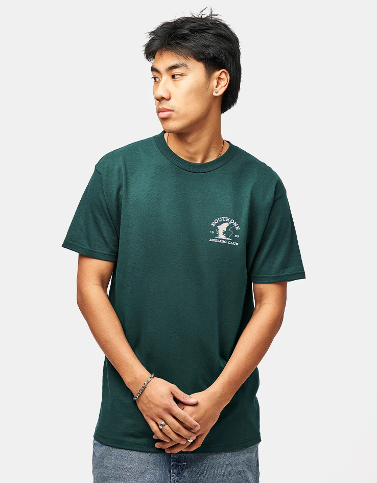 Route One Angling Organic T-Shirt - Glazed Green - Image 2