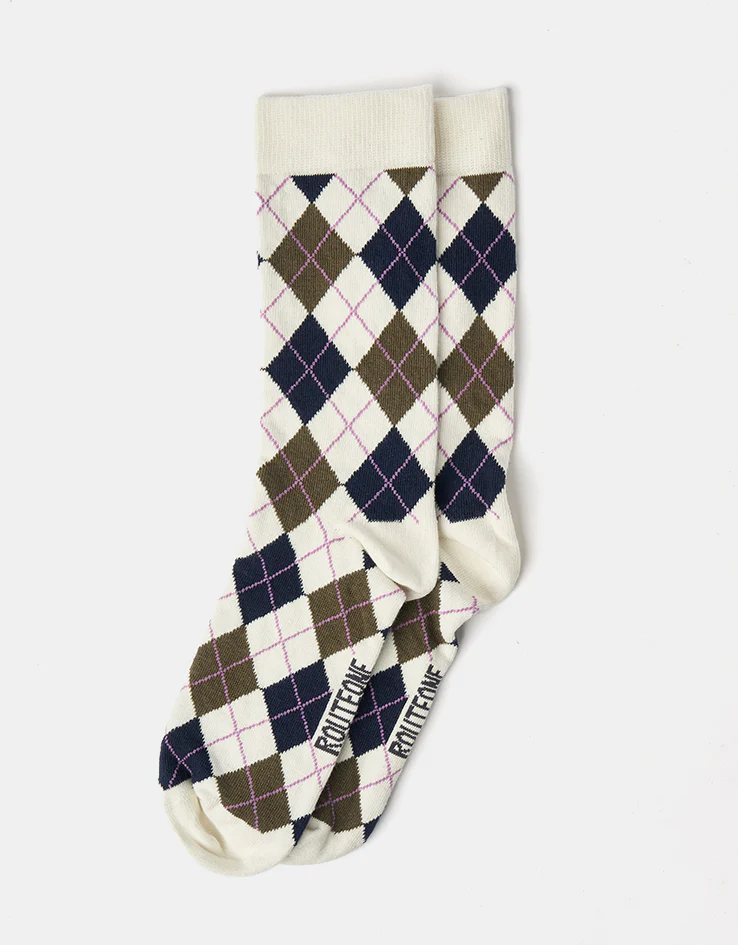 Route One Argyle Socks - Navy/Green - Image 2