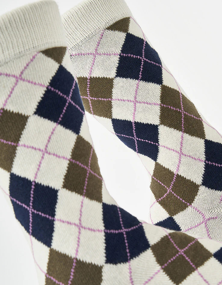 Route One Argyle Socks - Navy/Green - Image 4