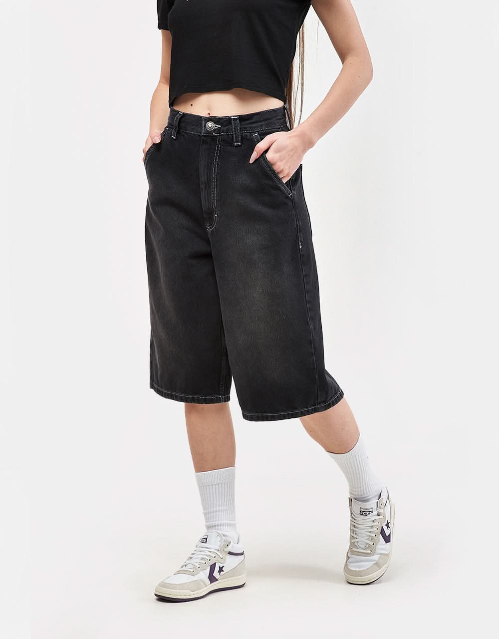 Route One Super Baggy XL Jorts - Washed Black - Image 11