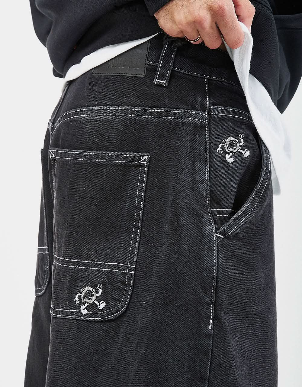 Route One Super Baggy XL Jorts - Washed Black - Image 2