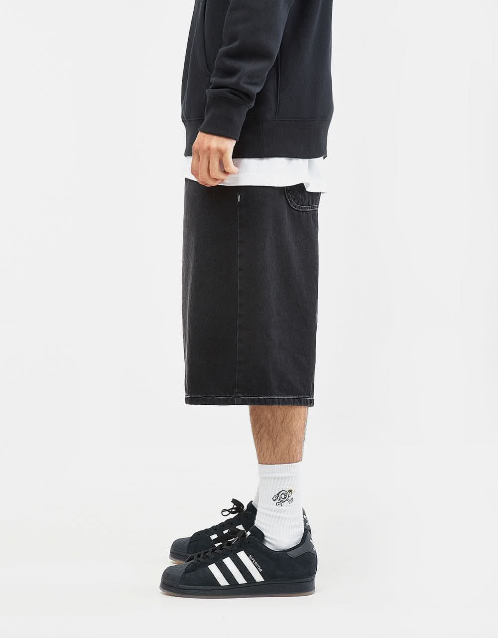 Route One Super Baggy XL Jorts - Washed Black - Image 4