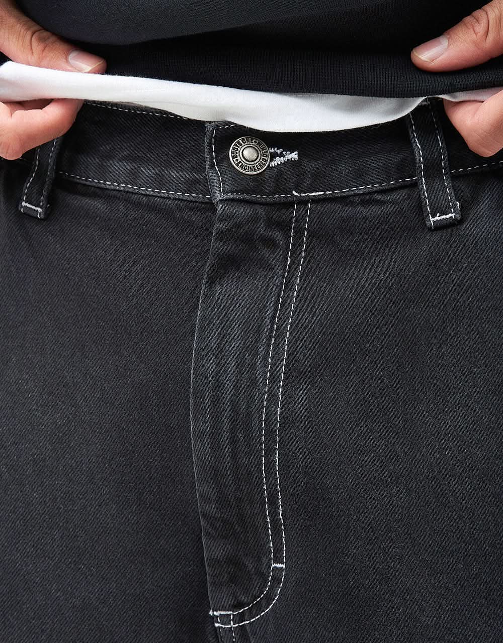 Route One Super Baggy XL Jorts - Washed Black - Image 5