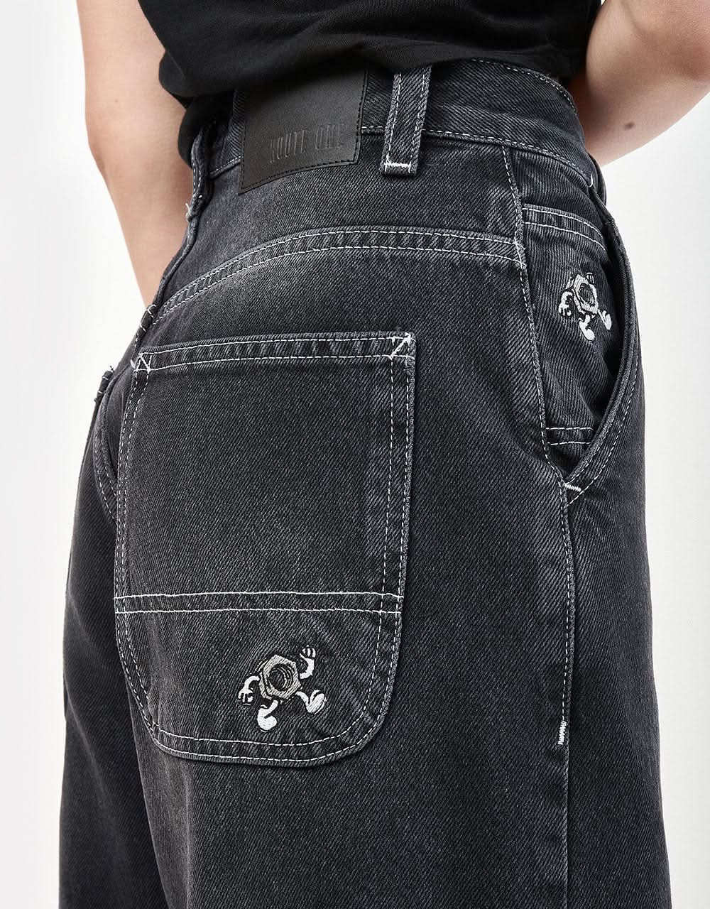 Route One Super Baggy XL Jorts - Washed Black - Image 7