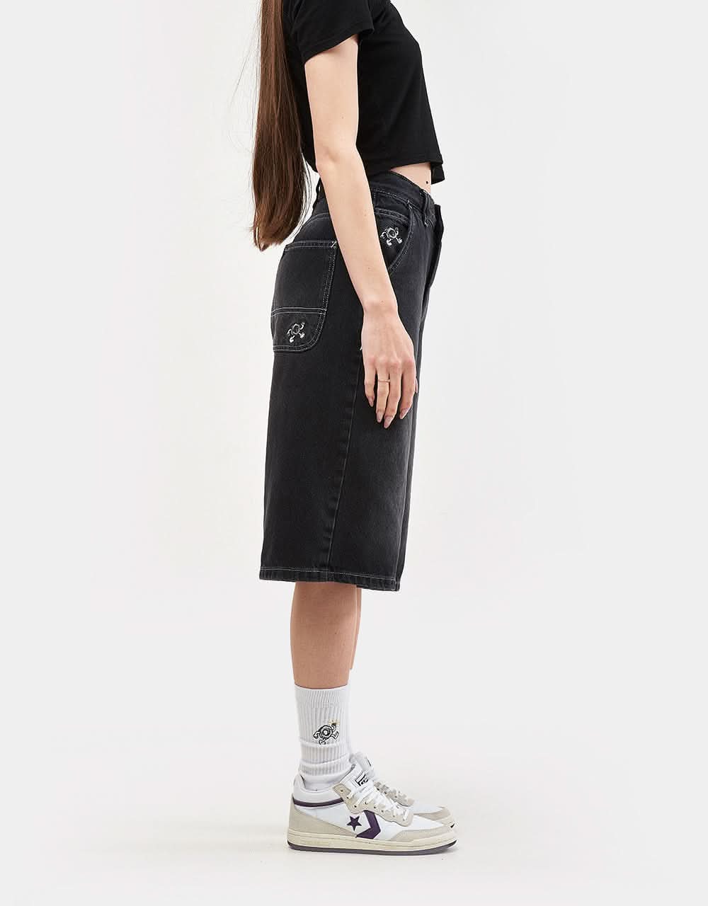 Route One Super Baggy XL Jorts - Washed Black - Image 8