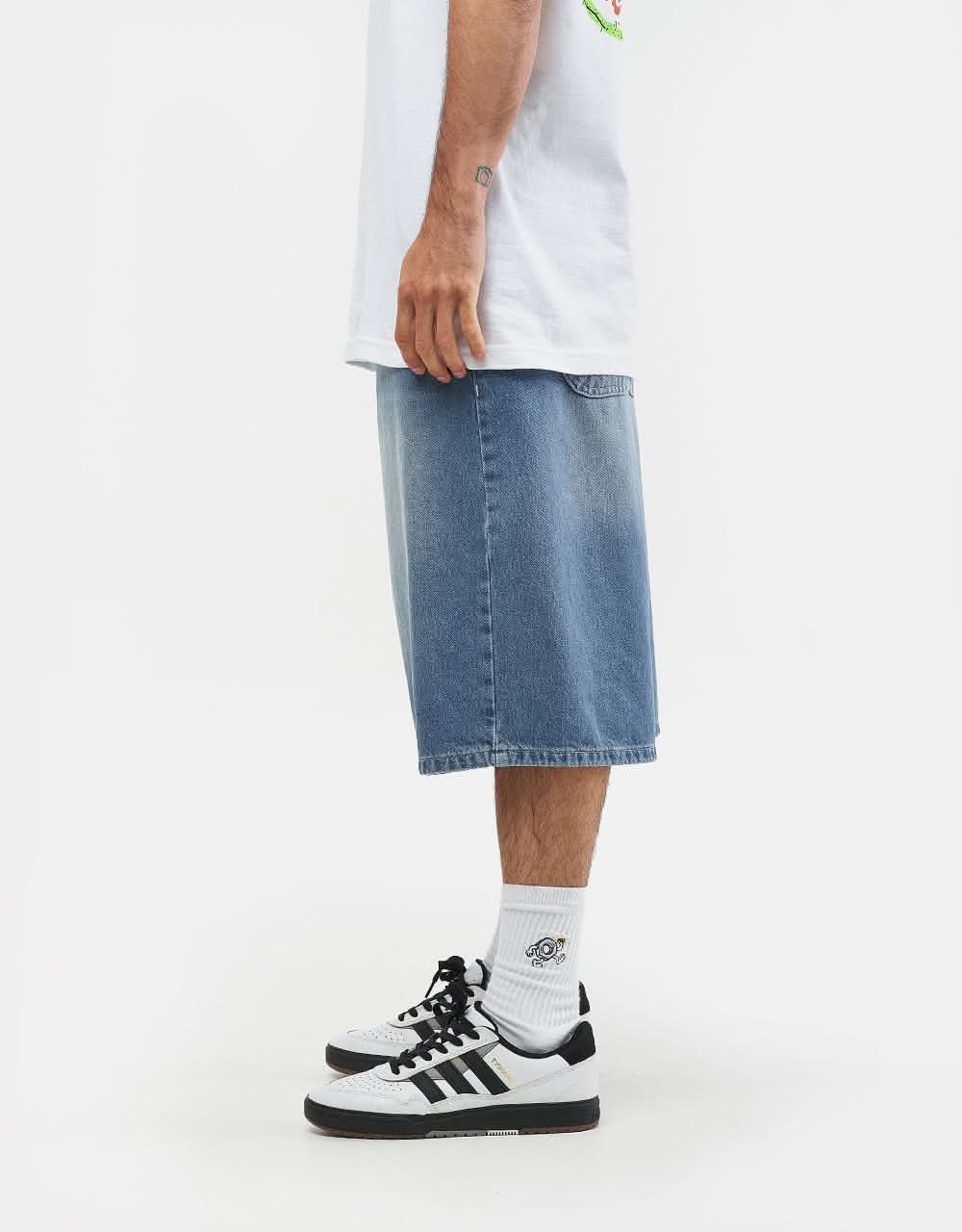 Route One Super Baggy XL Jorts - Washed Blue - Image 4