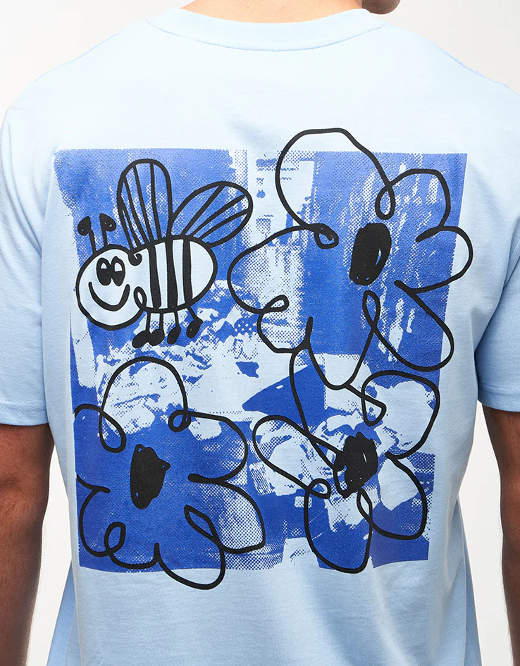 Route One Buzzin Organic T-Shirt - Blue Soul - Image 3