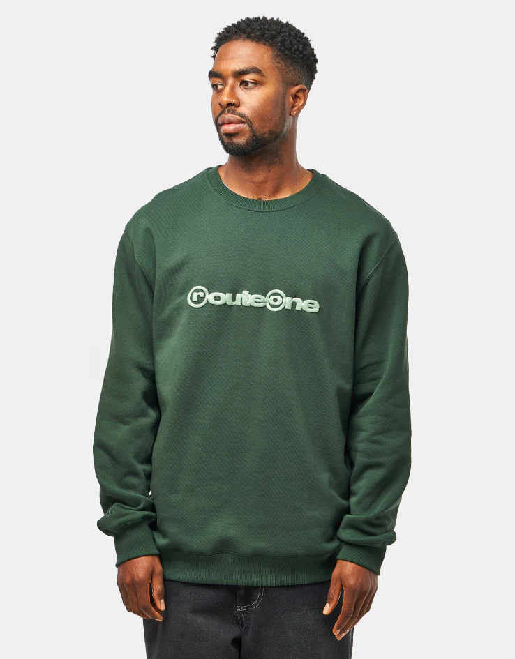Route One Corp Heavyweight Sweatshirt - Forest Green - Image 2