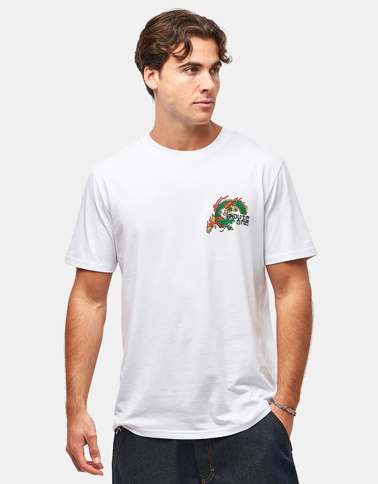 Route One Dragon Organic T-Shirt - White - Image 2