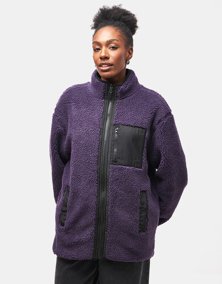 Route One Full Zip Reversible Fleece - Purple Velvet/Black - Image 11
