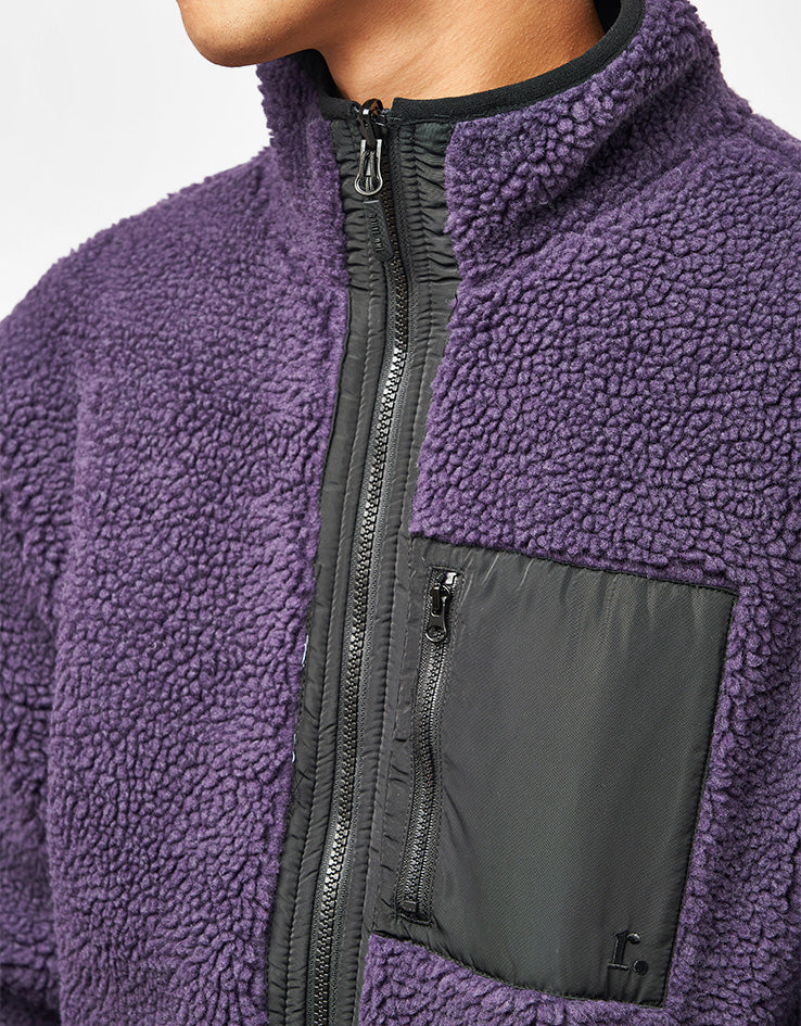 Route One Full Zip Reversible Fleece - Purple Velvet/Black - Image 7