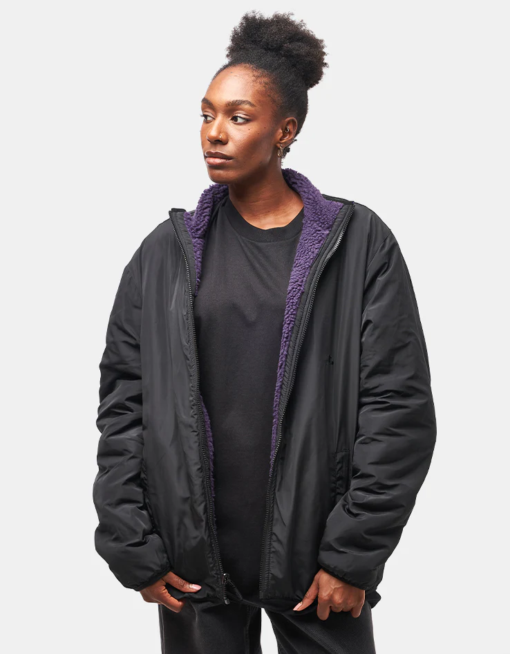 Route One Full Zip Reversible Fleece - Purple Velvet/Black - Image 9