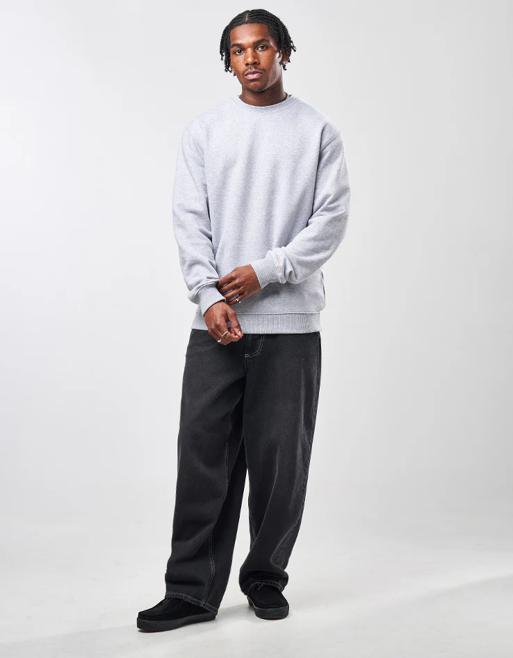 Route One Heavyweight Sweatshirt (400gsm) - Heather Grey - Image 2