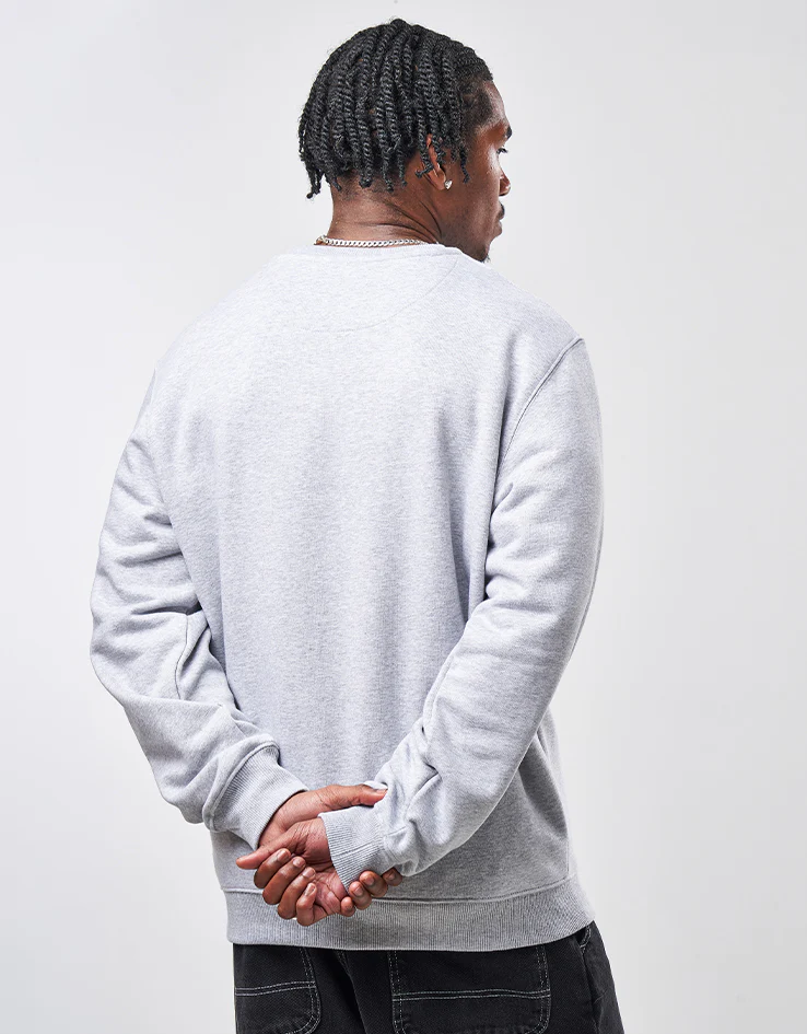 Route One Heavyweight Sweatshirt (400gsm) - Heather Grey - Image 3