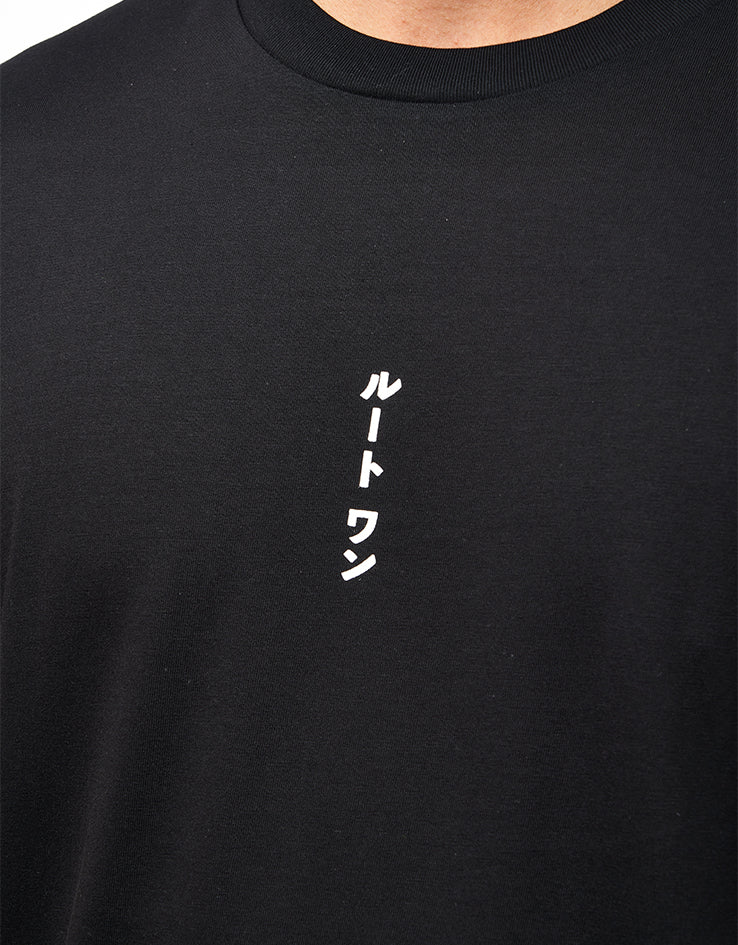 Route One Katakana Organic T-Shirt - Black - Image 4