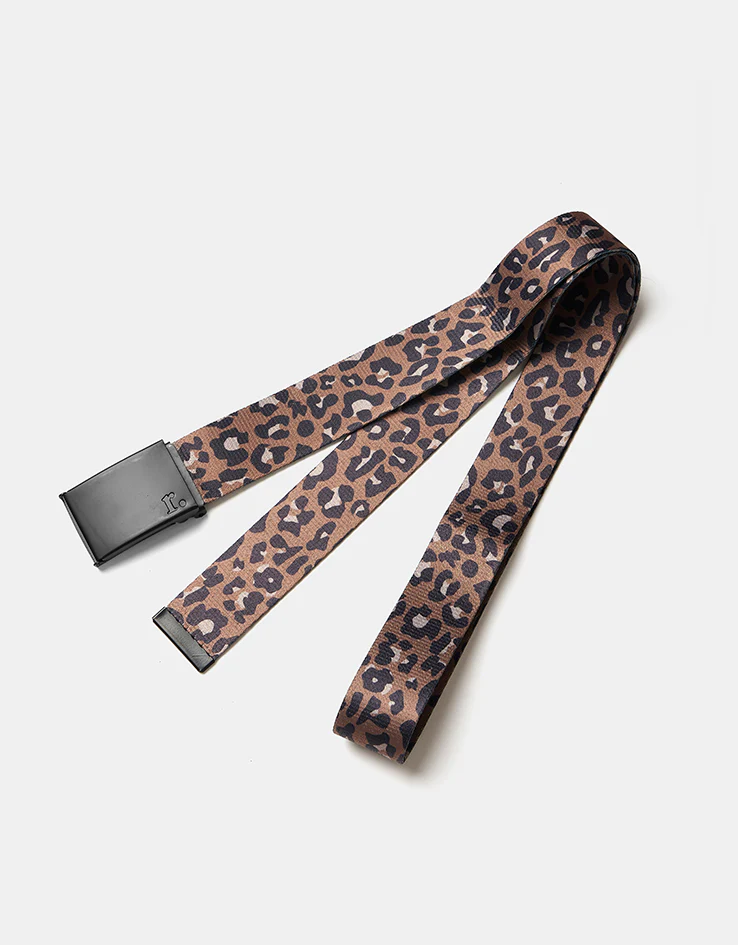 Route One Leopard Web Belt - Brown - Image 2