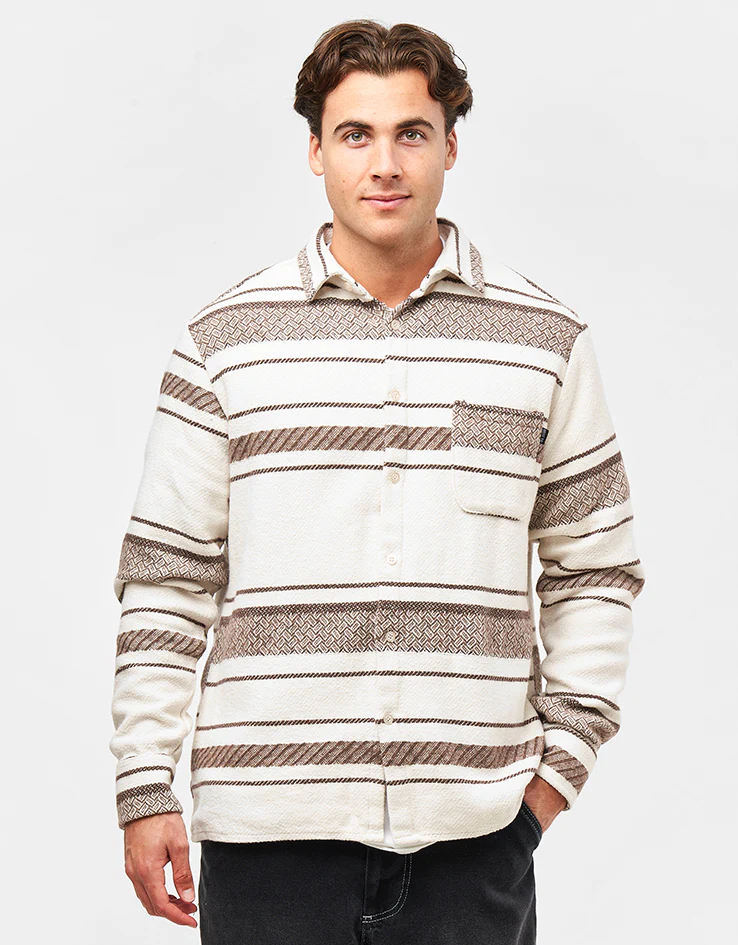 Route One Navajo Heavyweight Flannel Shirt - Natural - Image 3