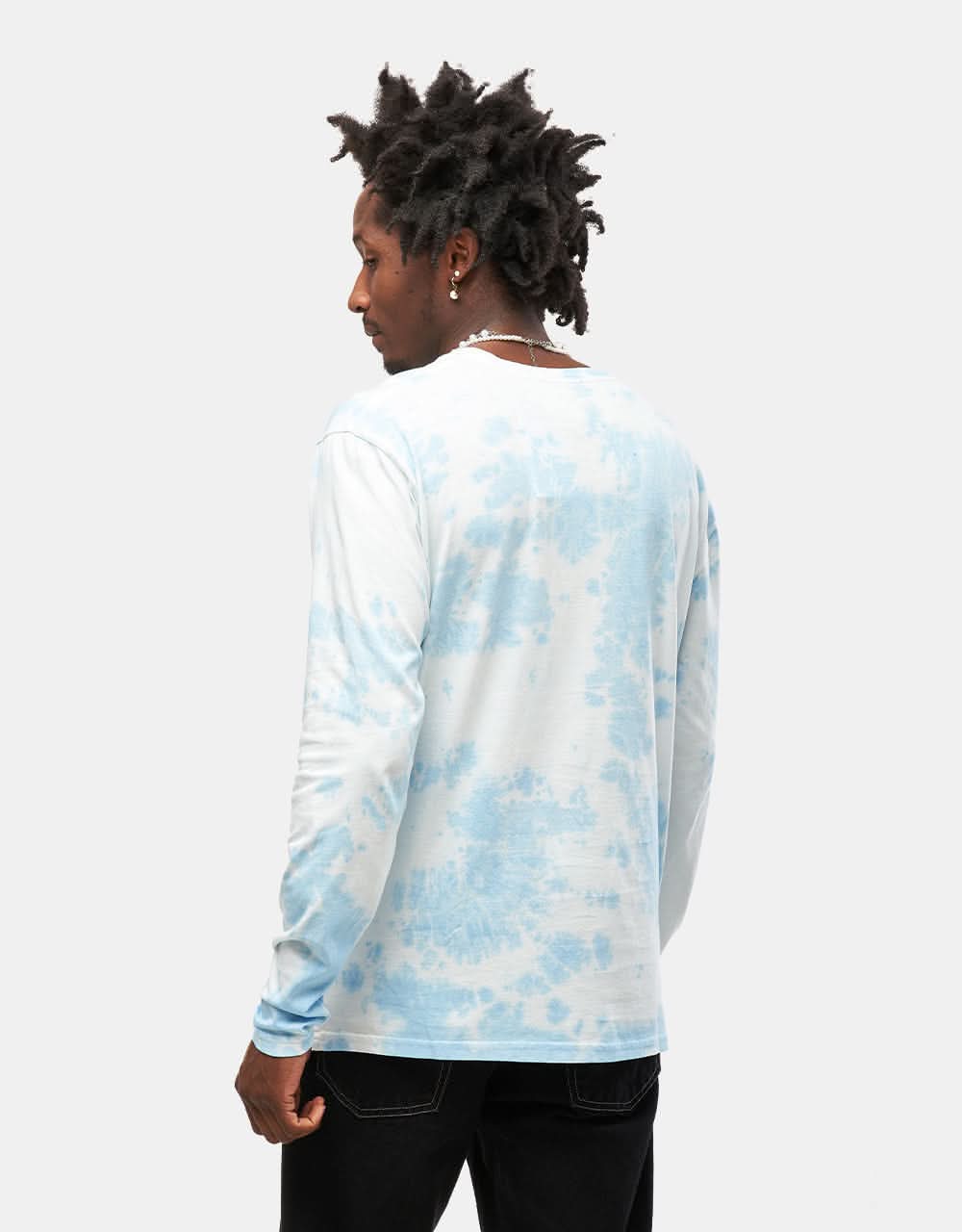 Route One Organic Tie Dye Long Sleeve T-Shirt - Sky Blue - Image 2