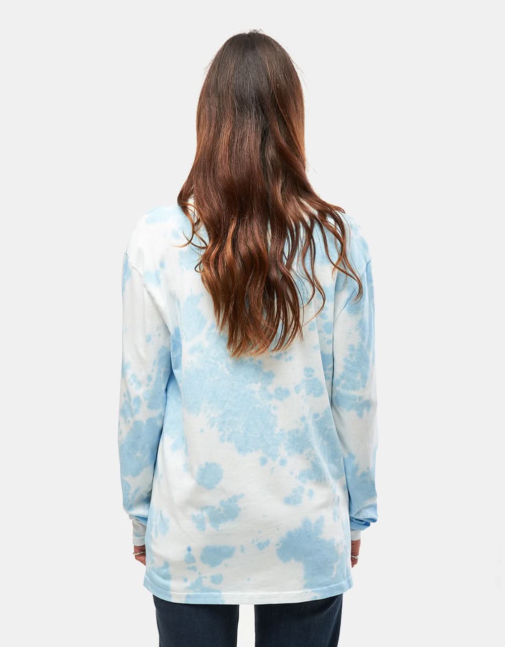 Route One Organic Tie Dye Long Sleeve T-Shirt - Sky Blue - Image 5