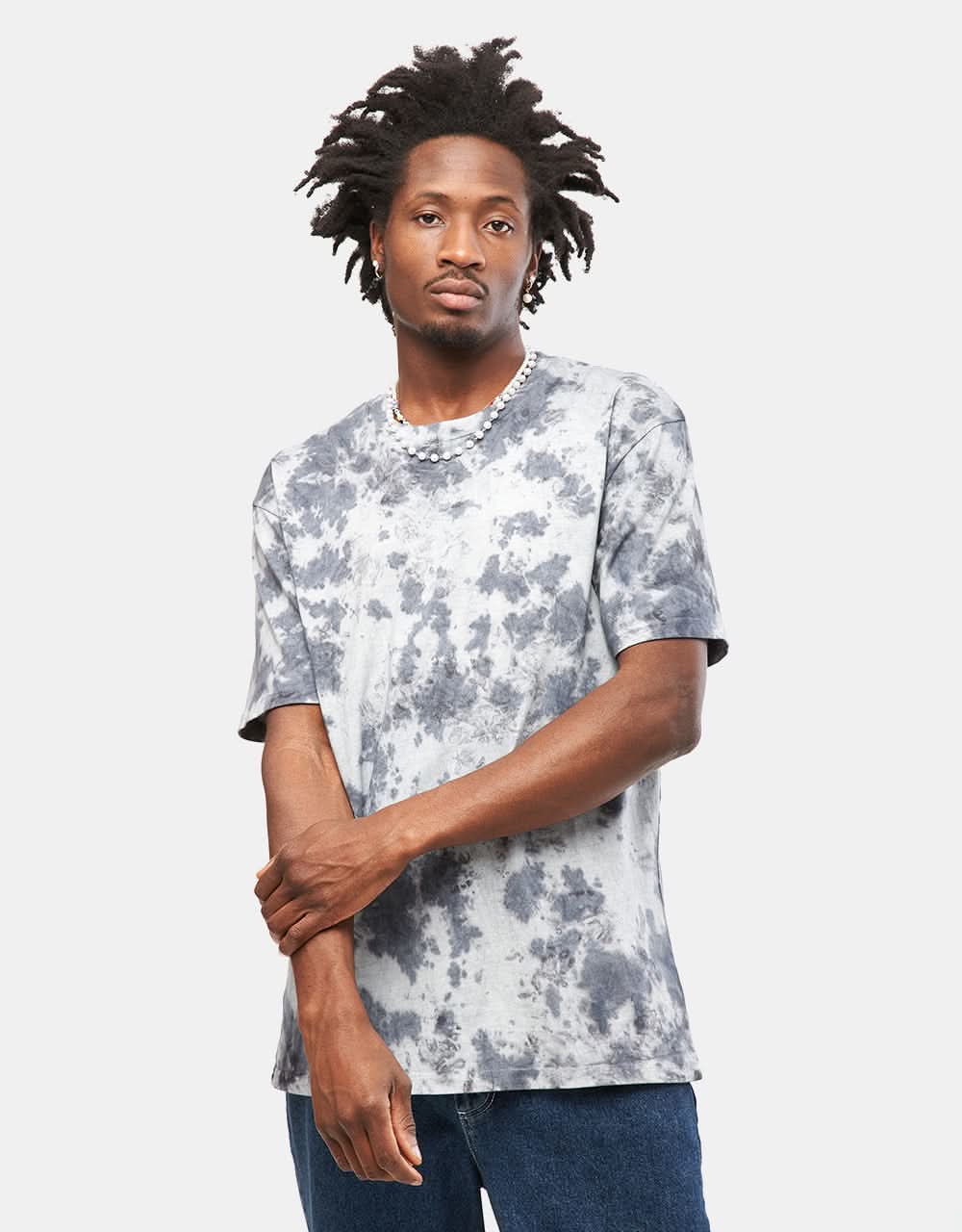 Route One Organic Tie Dye T-Shirt - Navy - Image 4