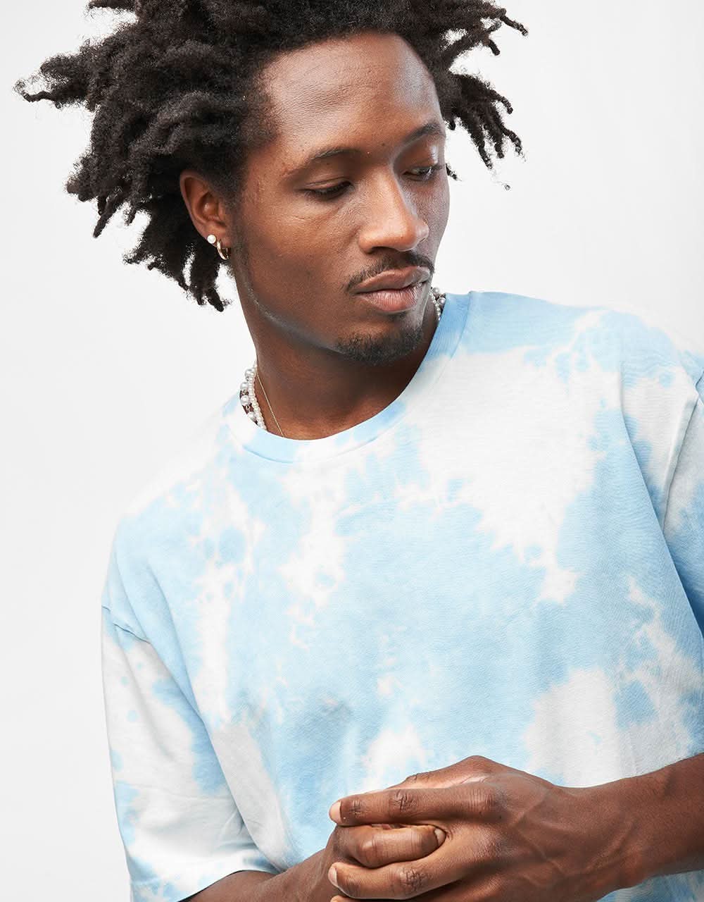 Route One Organic Tie Dye T-Shirt - Sky Blue - Image 3