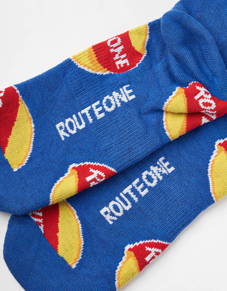 Route One Po-Ta-Toes Crew Socks - Blue - Image 4