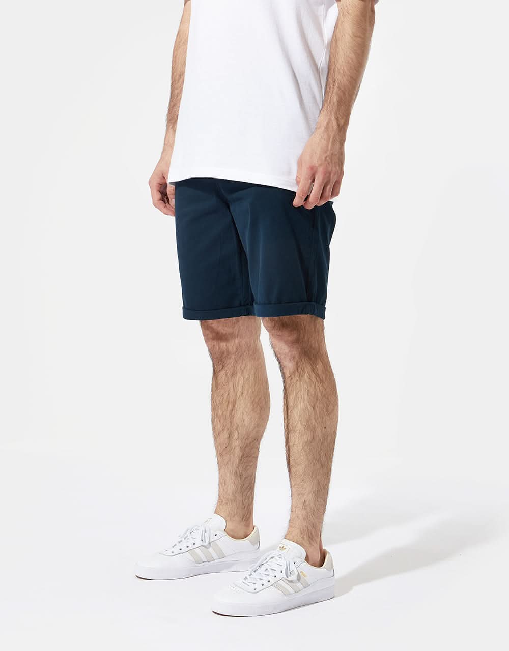 Route One Roll Up Chino Shorts - Navy - Image 6