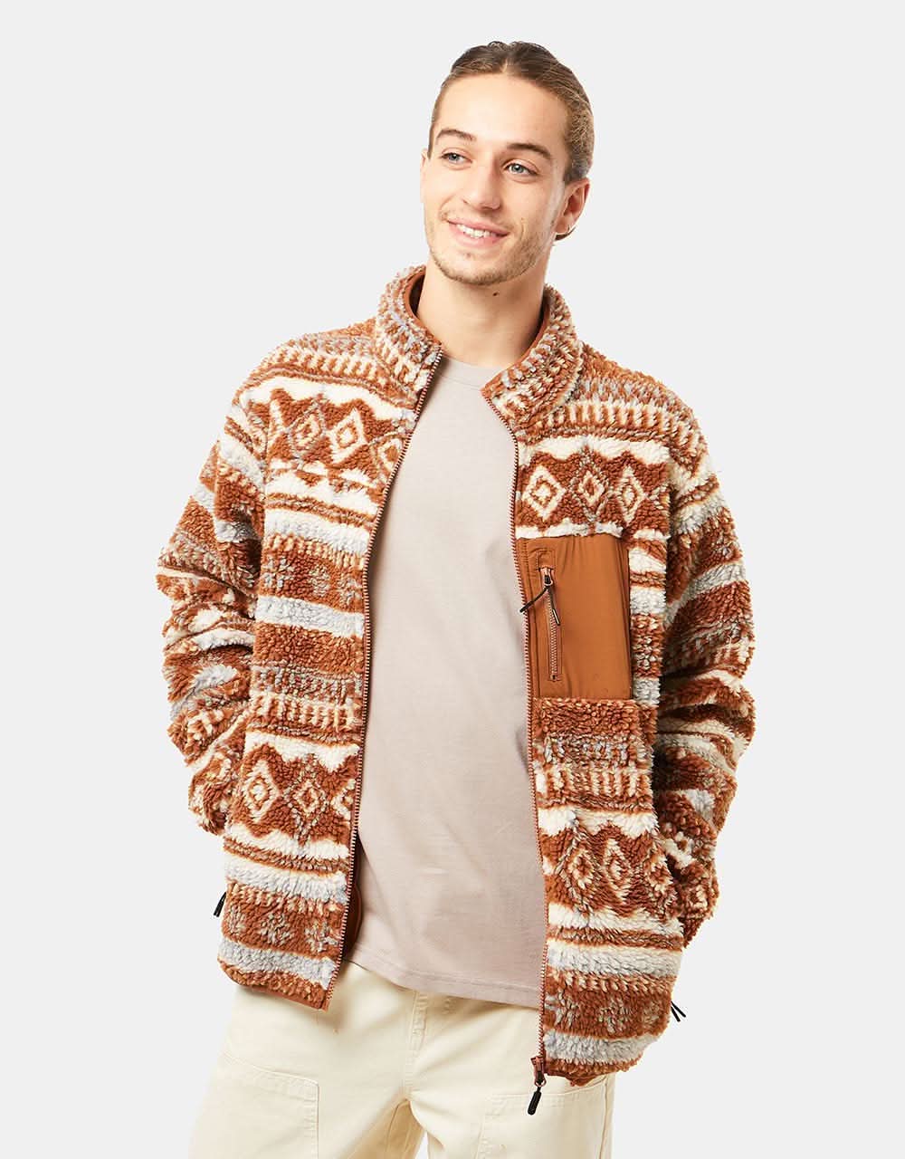 Route One Sharwa Fleece - Angora/Tan Brown - Image 2