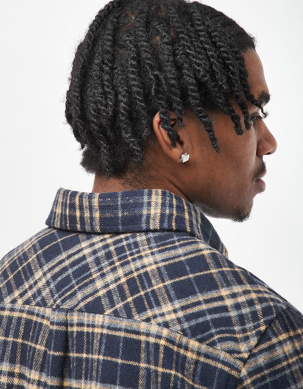 Route One Shiel Flannel Shirt - Navy/Natural - Image 5