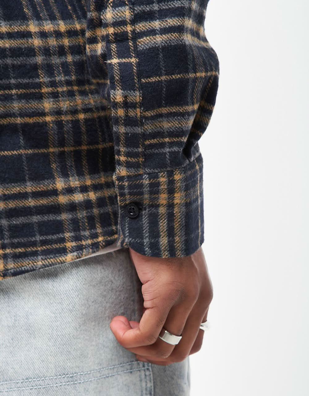 Route One Shiel Flannel Shirt - Navy/Natural - Image 6