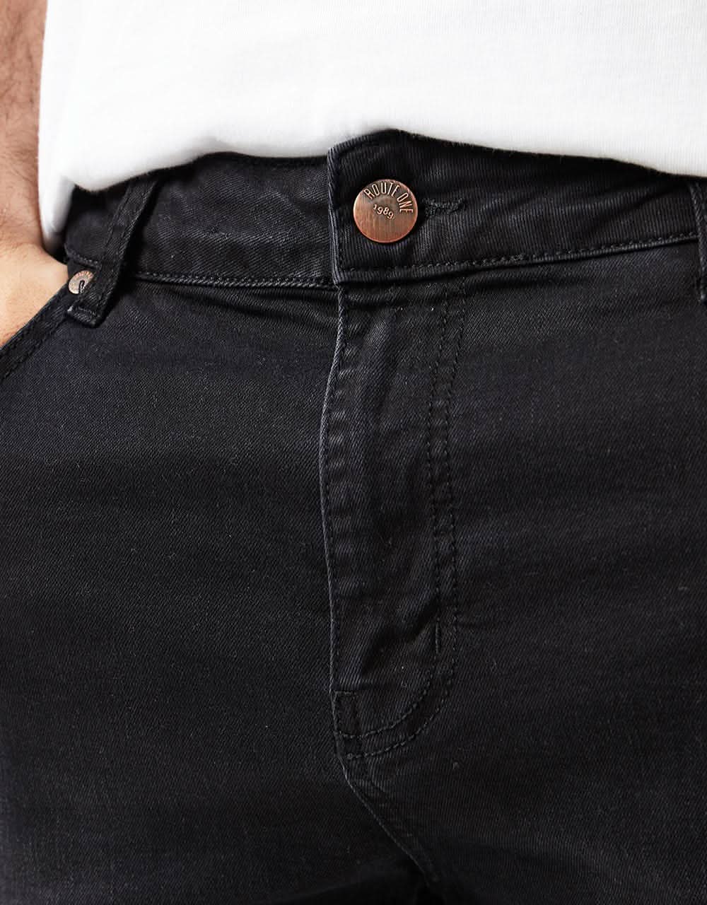 Route One Skinny Denim Jeans - Black - Image 5