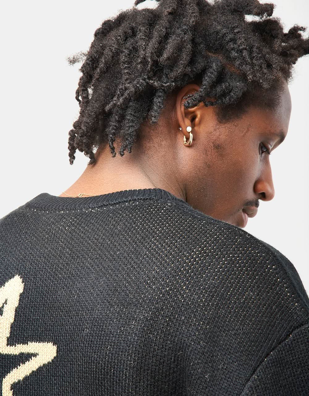 Route One Sparks Knitted Sweater - Black/Natural - Image 3